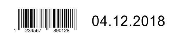 940 Print Sample of barcode and date