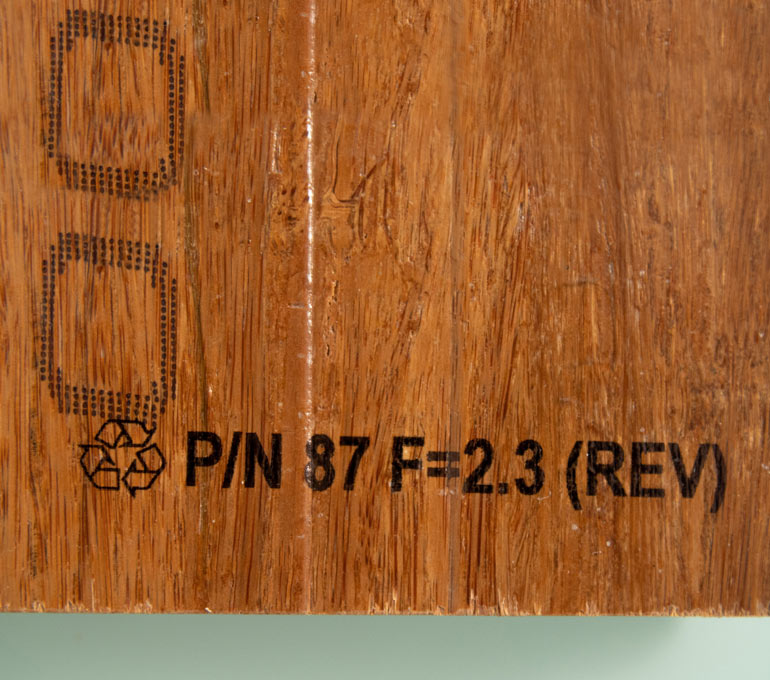 lumber with graphic and part number