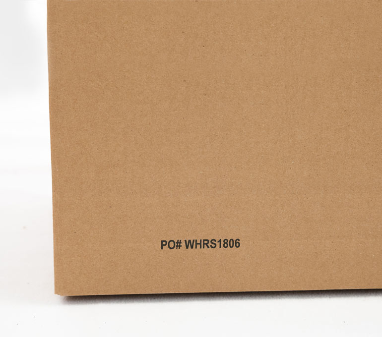 cardboard box with PO number