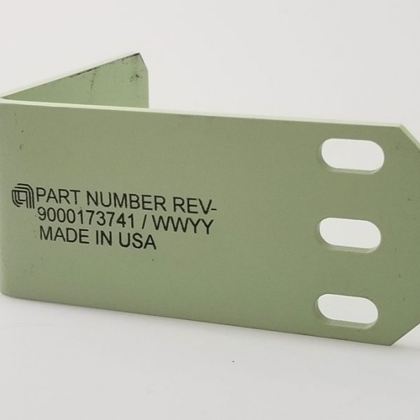 metal part with number and serial code
