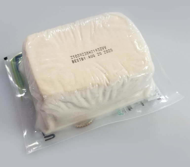 plastic tofu packaging with serial number and best by date