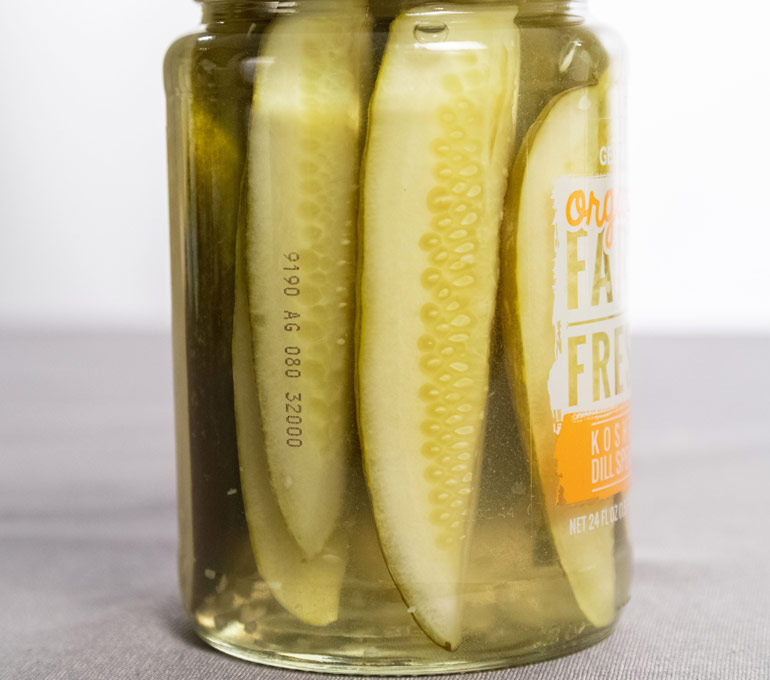 pickles jar with serial number on side