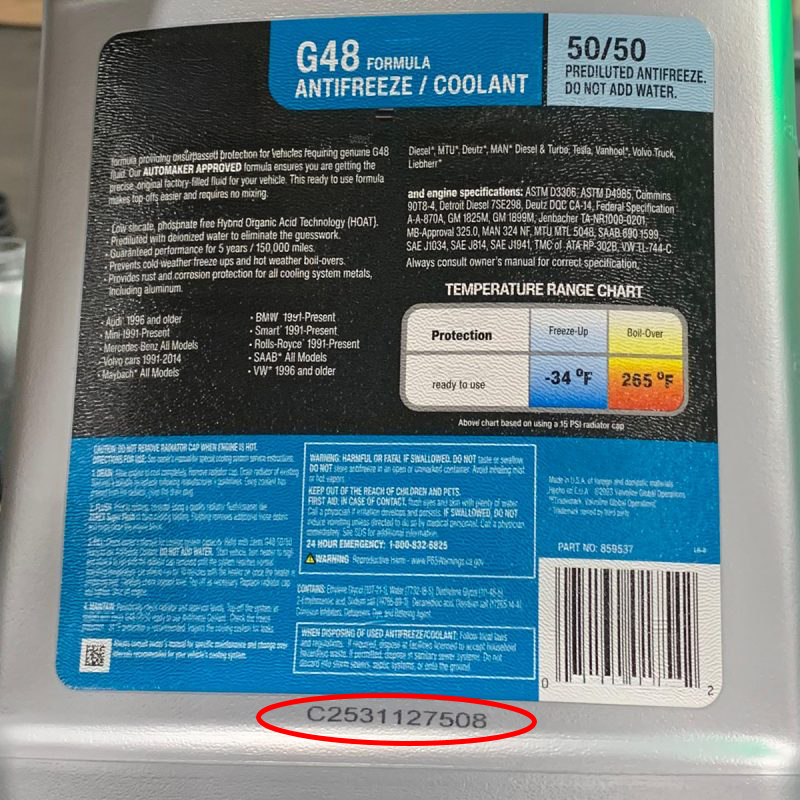 Automotive Chemical Packing Coding